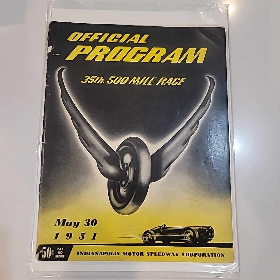 1951 Original Indianapolis 500 Program and Starting Position/Scoring Sheet