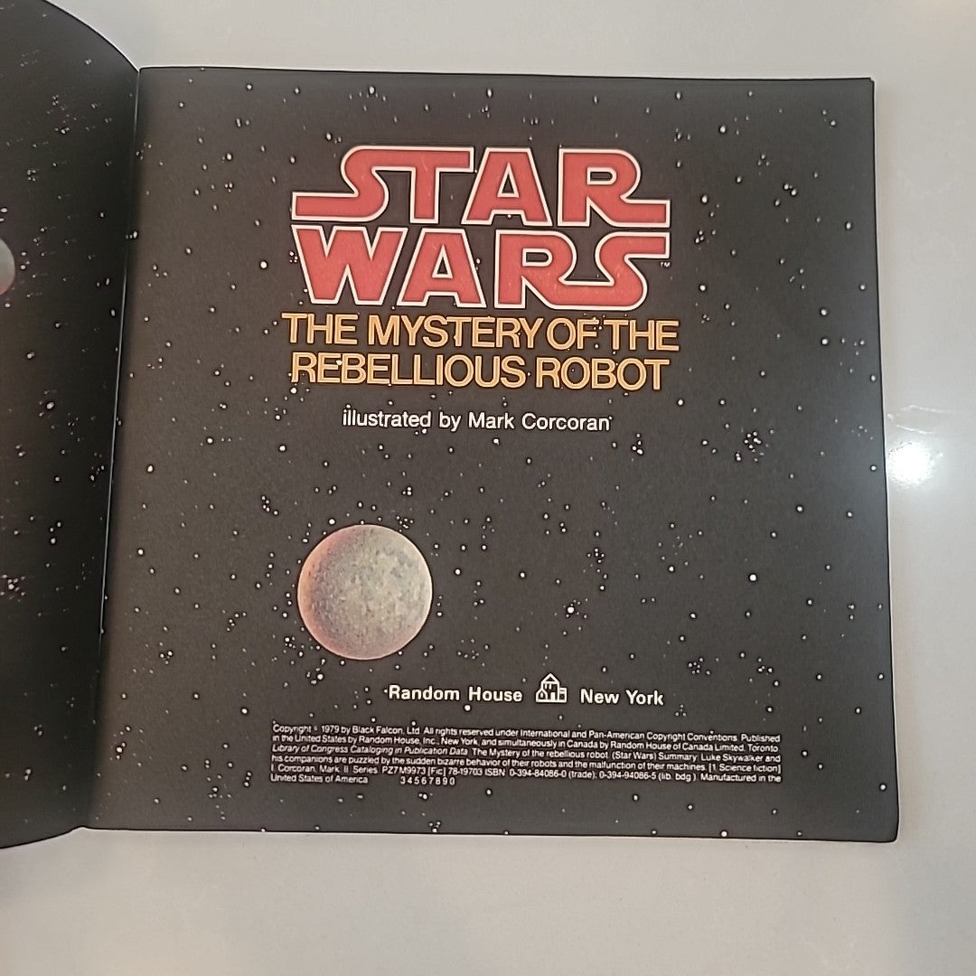 Vintage Star Wars The Mystery Of The Rebellious Robot Random House 1979