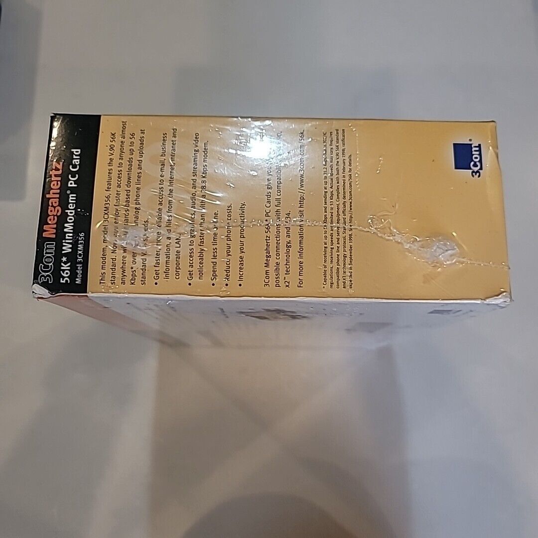 3COM Megahertz 56K WinModem PC Card with XJACK Connector  (NEW IN BOX)