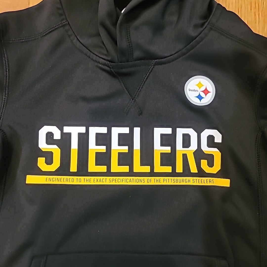 Nike Therma-Fit Pittsburgh Steelers Youth Small Black Pullover Hoodie