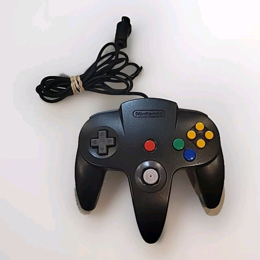 Nintendo 64 NUS-005 Official N64 OEM Black Gray Controller SEE PICS
