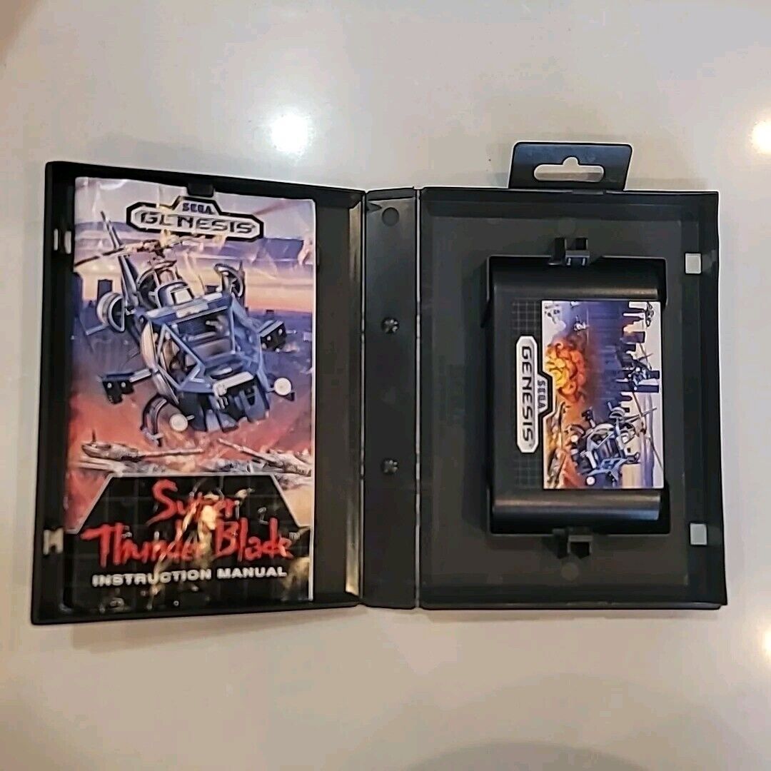 Super Thunder Blade Sega Genesis, 1989 Complete In Box Cib  Manual. Tested