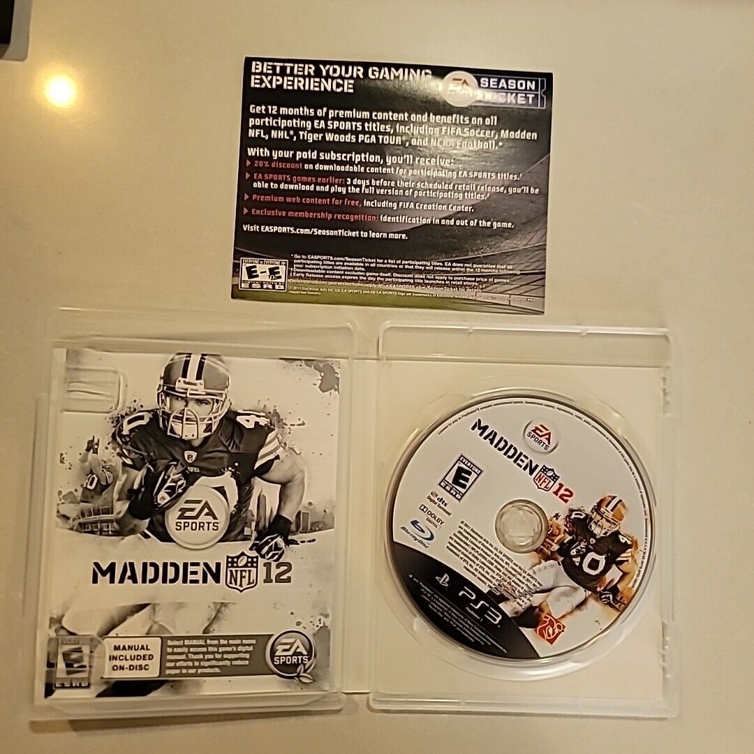 Madden NFL 12 (Sony PlayStation 3, 2011) COMPLETE CIB
