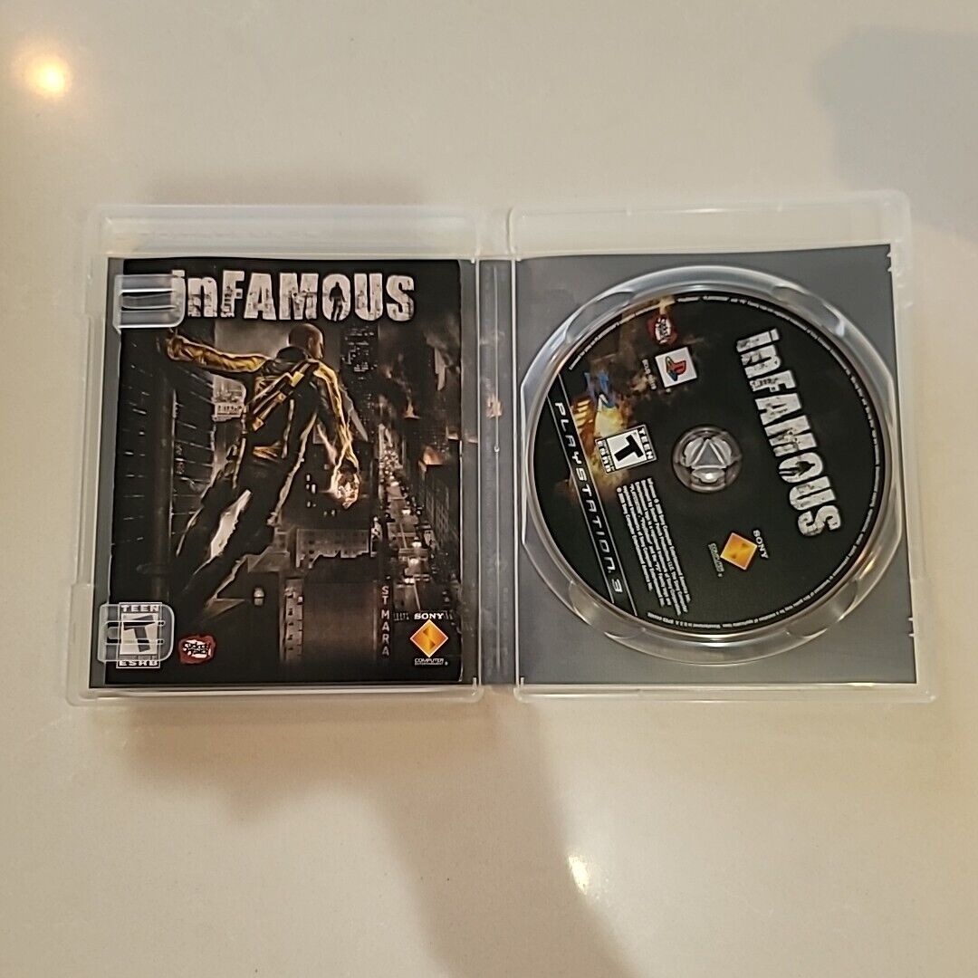 inFamous 1 (PS3 PlayStation 3, 2009) Black Label Tested + Working CIB Complete