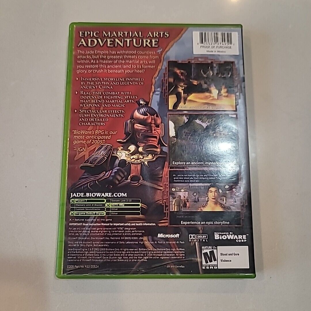 Jade Empire (Microsoft Xbox, 2005) - Complete CIB