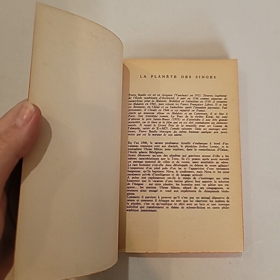 LA PLANETE DES SINGES Pierre Boulle - 1st PB 1963 livre poche - planet apes