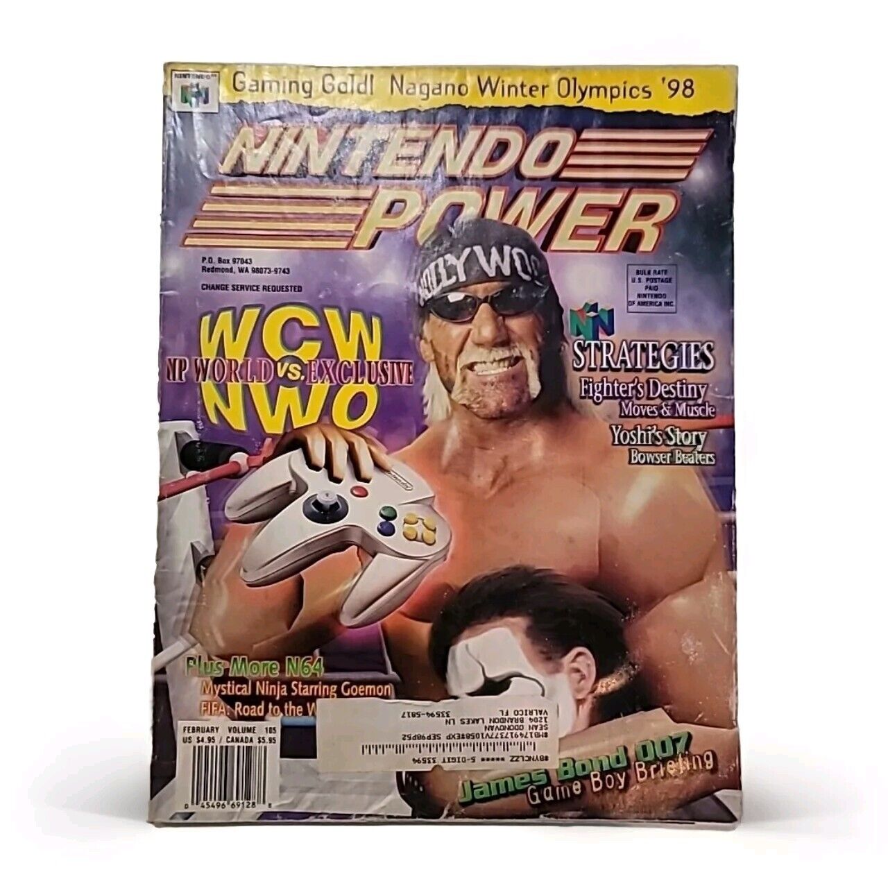 Nintendo Power Magazine Volume 105 February 1998 with Warioland 2 Poster