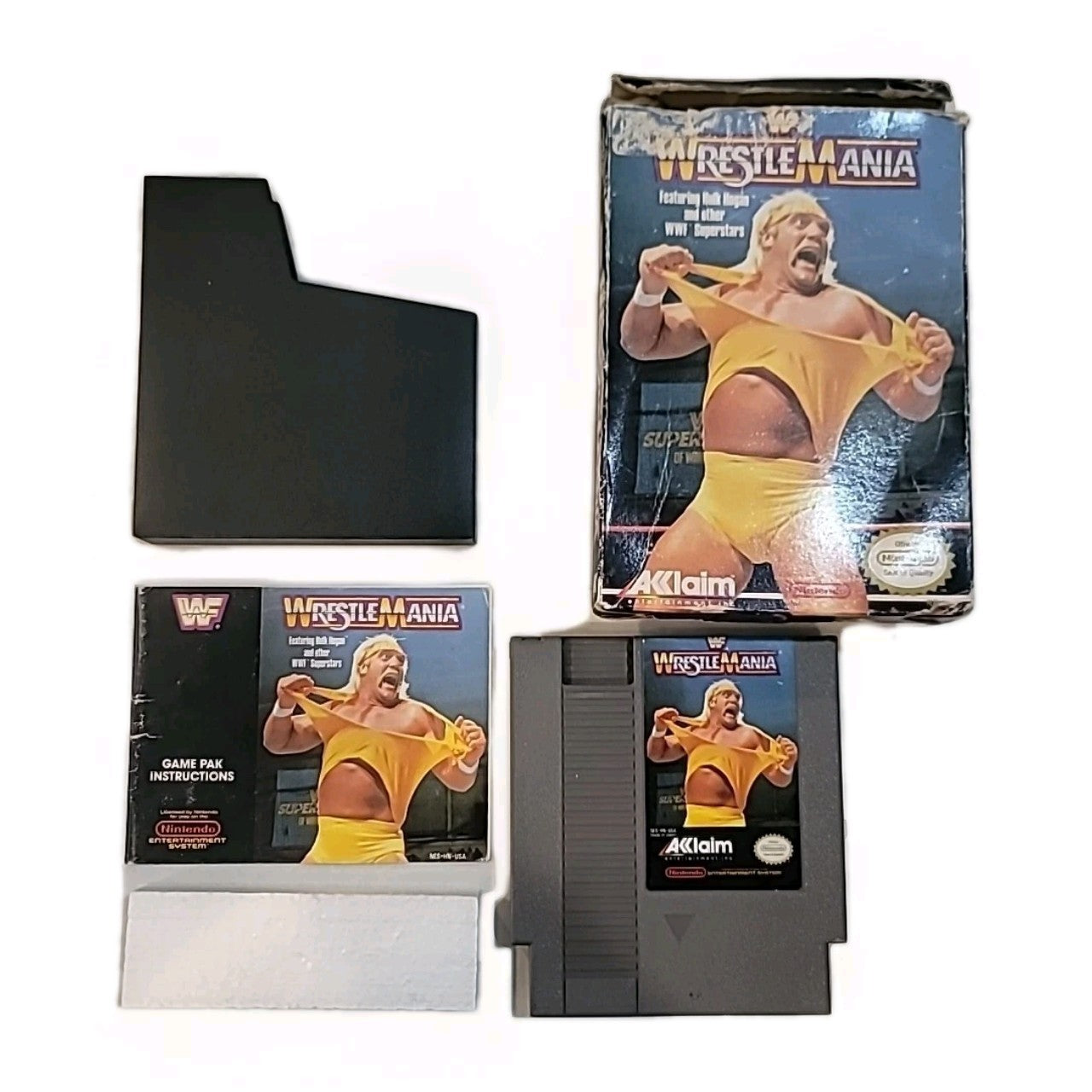 WWF WrestleMania (Nintendo NES 1989) - NEAR COMPLETE / BOX / MANUAL / NO POSTER