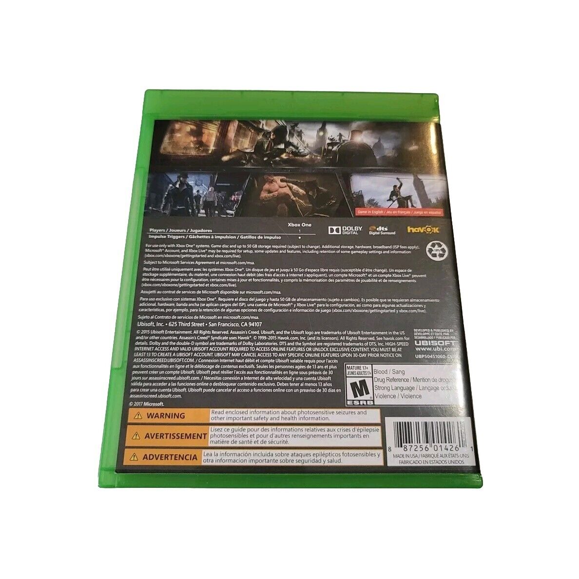 Assassin's Creed Syndicate Xbox One CIB Ubisoft