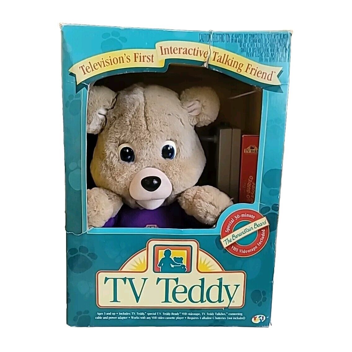 TV Teddy Vintage VHS VCR Interactive Wireless Teddy