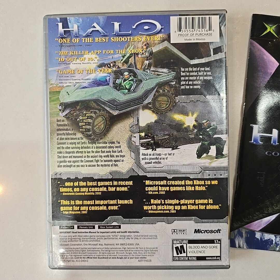 Halo: Combat Evolved (Original Xbox, 2001) Complete w/ Manual CIB