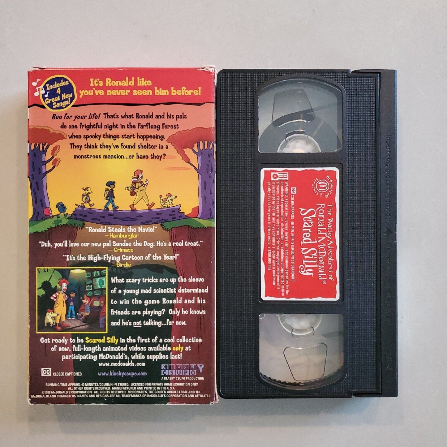 The Wacky Adventures of Ronald McDonald : SCARED SILLY (VHS 1998)
