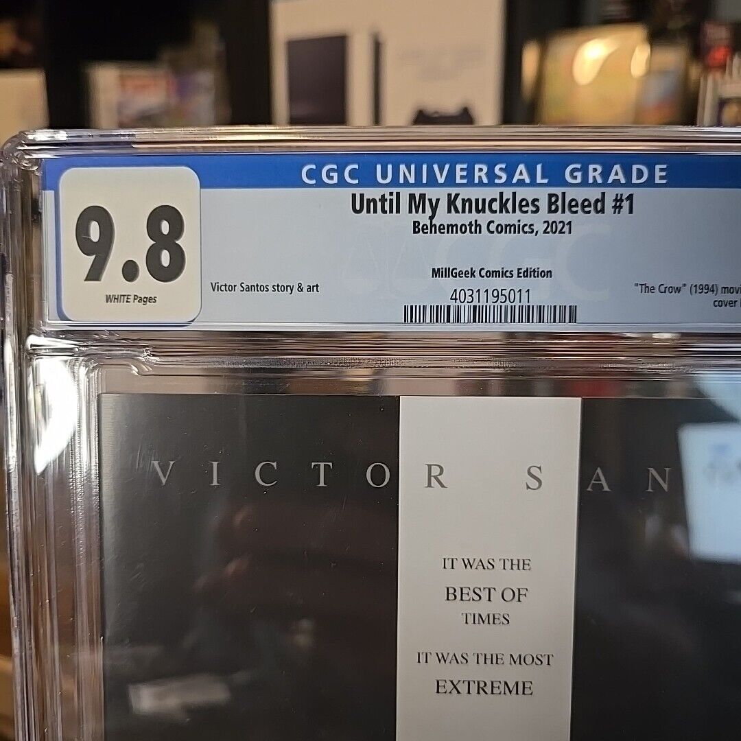 UNTIL MY KNUCKLES BLEED #1 CROW homage - Natemadeit Mill Geek Comics CGC 9.8