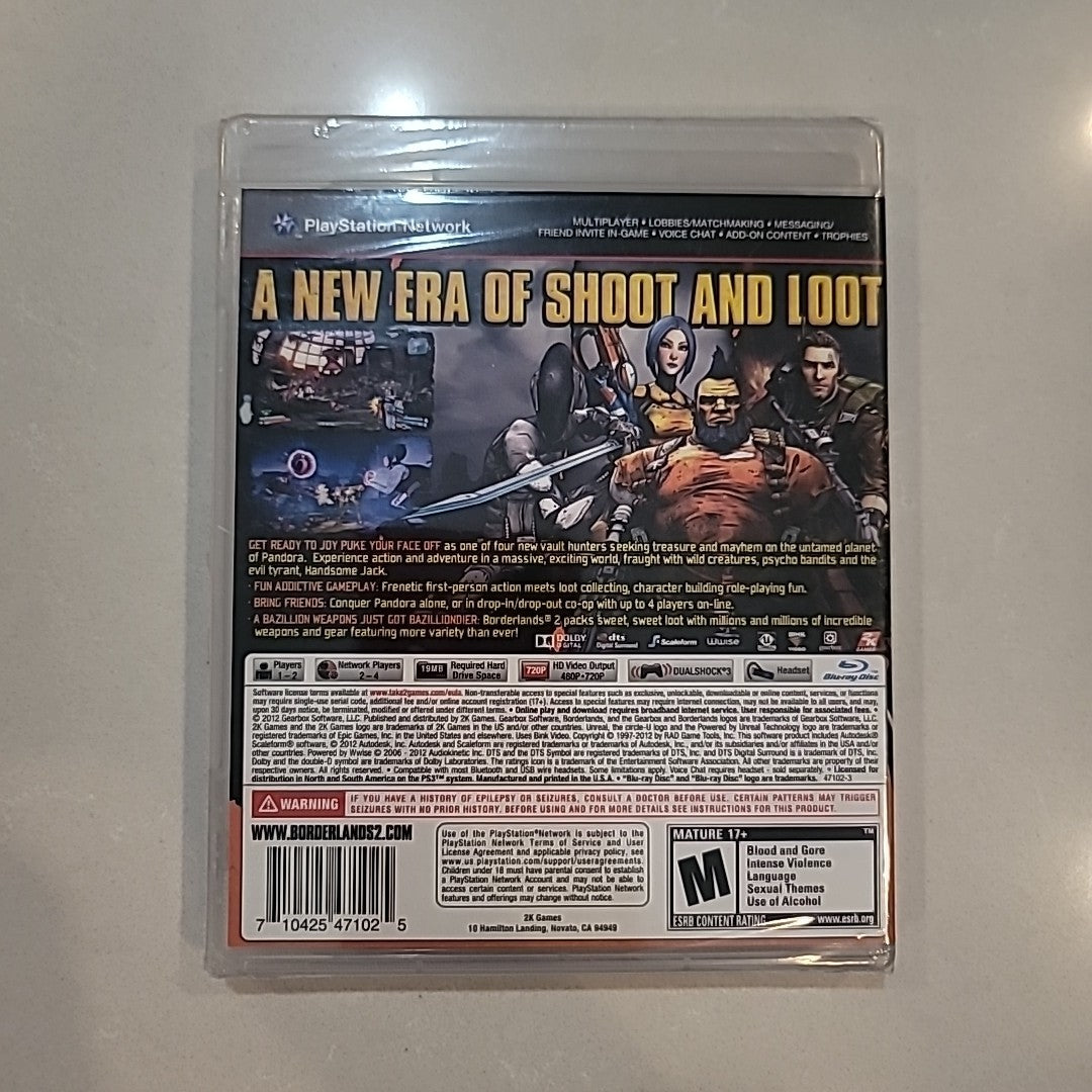 BORDERLANDS 2 PLAYSTATION 3 PS3 BRAND NEW FACTORY SEALED!
