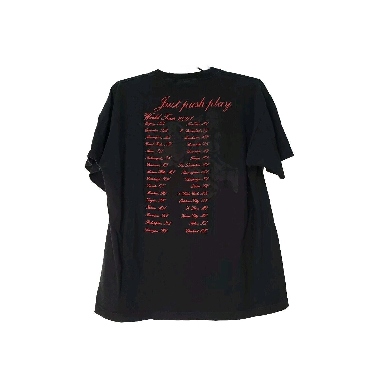 Aerosmith - “Just Push Play” - World Tour 2001. Black Shirt. Optima. Size XL.