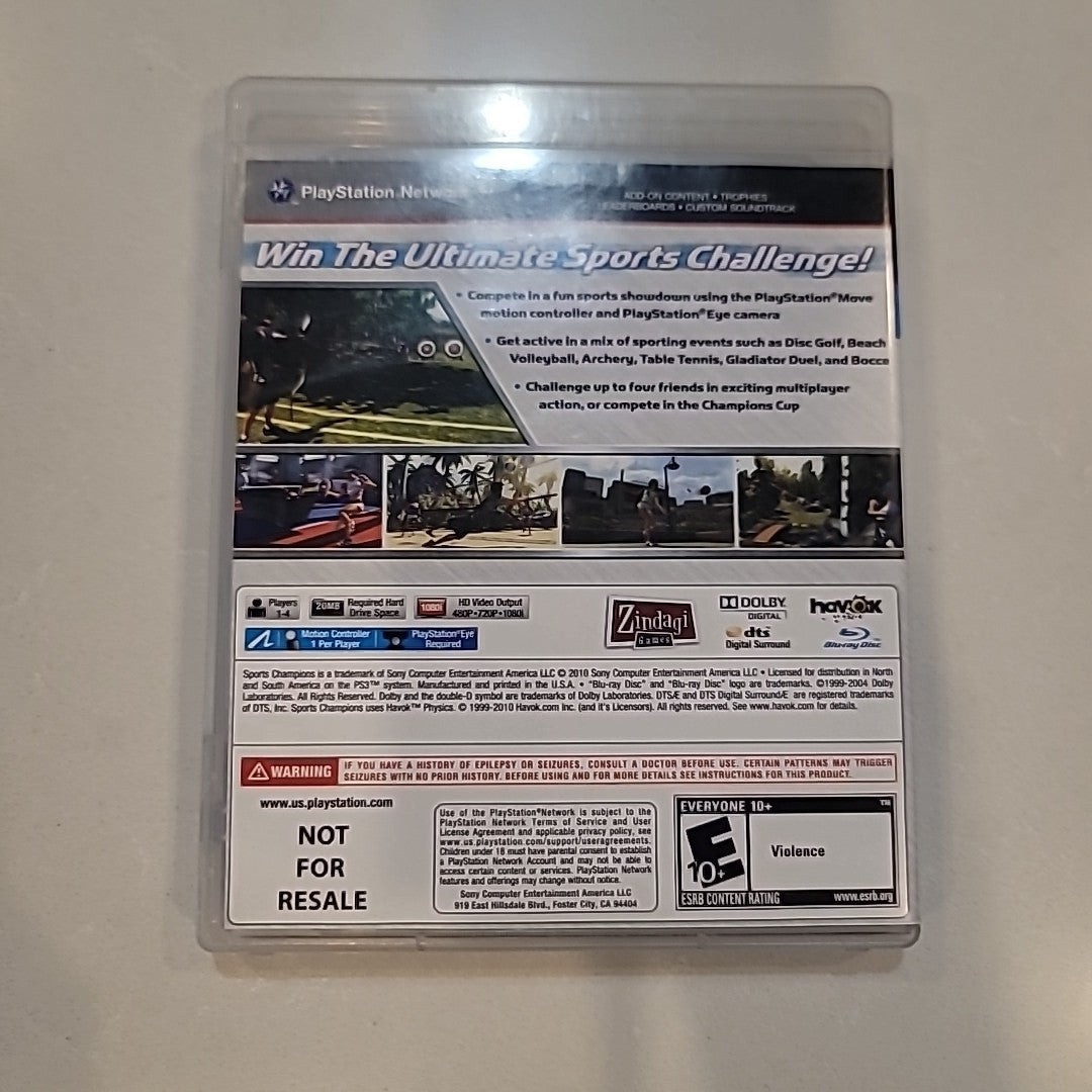 Sports Champions (Sony PlayStation 3, 2012) PS3 Move Complete and Tested