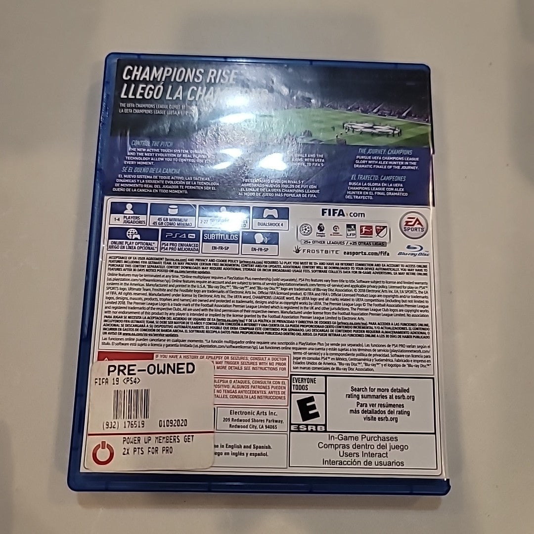 FIFA 19 (Sony Playstation 4, 2018) Complete In Box CIB PS4