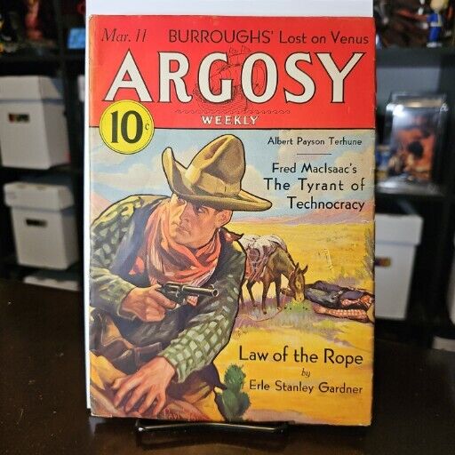 Argosy Mar 11, 1933 Burroughs Lost on Venus pt, E.S. Gardner Good CONDITION