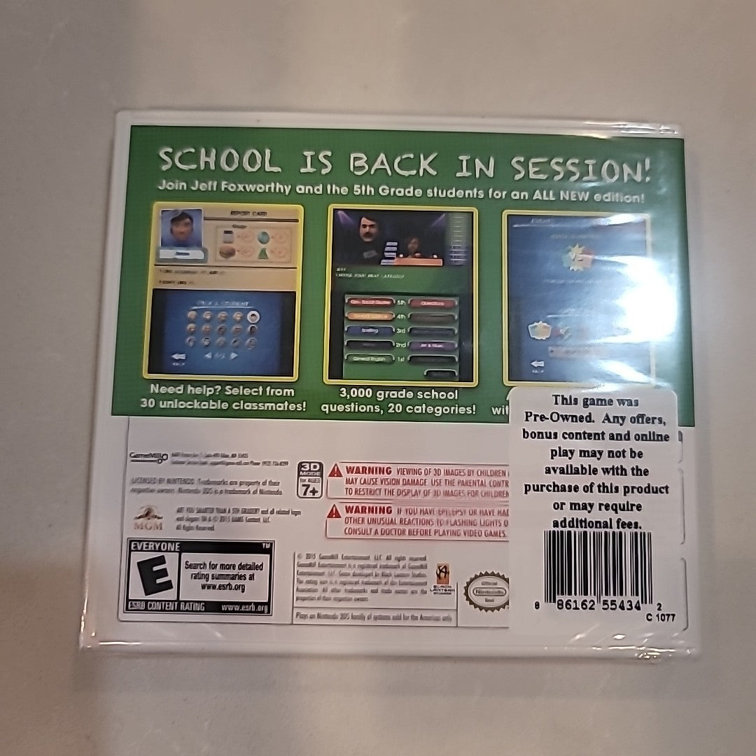 Are You Smarter Than a 5th Grader Nintendo Game 3DS Jeff Foxworthy (Resealed)