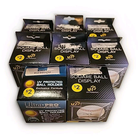 (8-Pack) Ultra Pro Square UV Protected Baseball Holder Cube Display Case