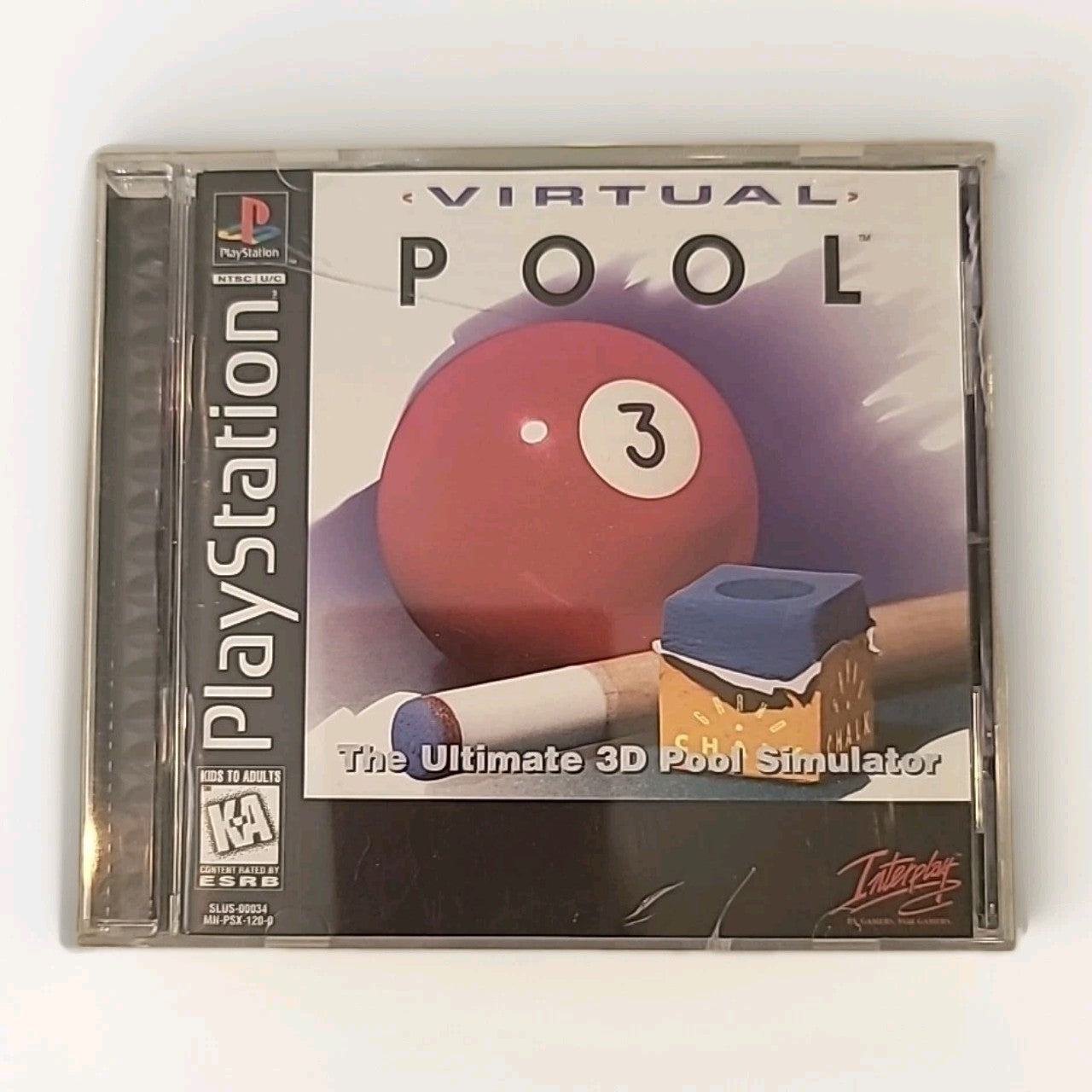 Virtual Pool PS1 PlayStation 1 Complete CIB Black Label Interplay 1996