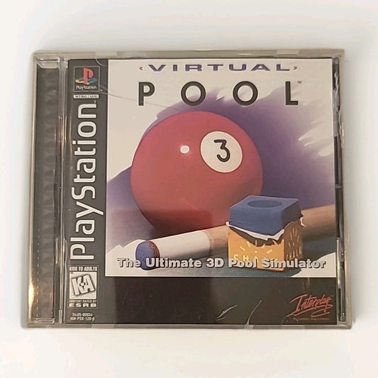 Virtual Pool PS1 PlayStation 1 Complete CIB Black Label Interplay 1996