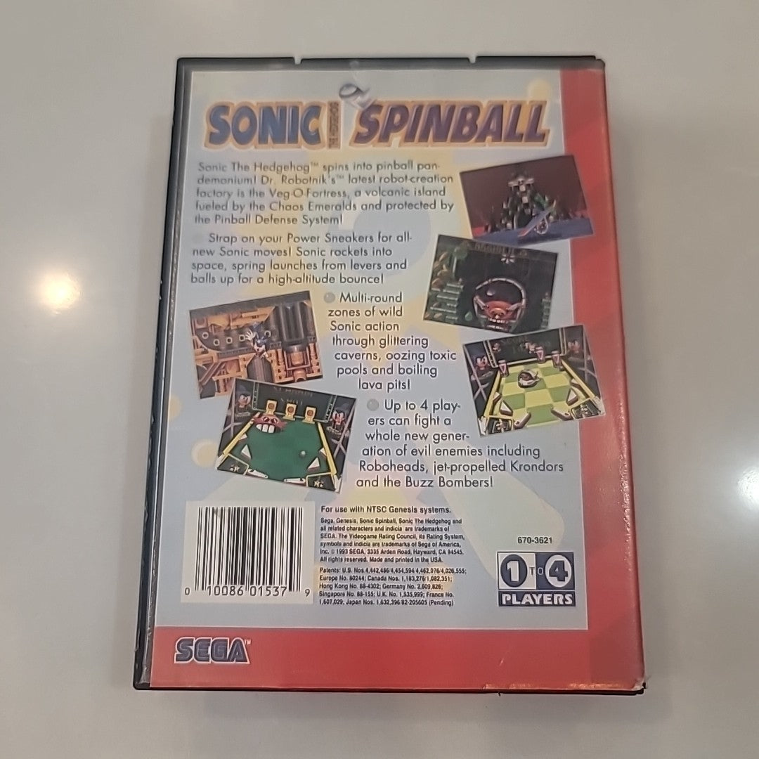 Sonic Spinball Sega Genesis Game In Case - Tested Good Condition
