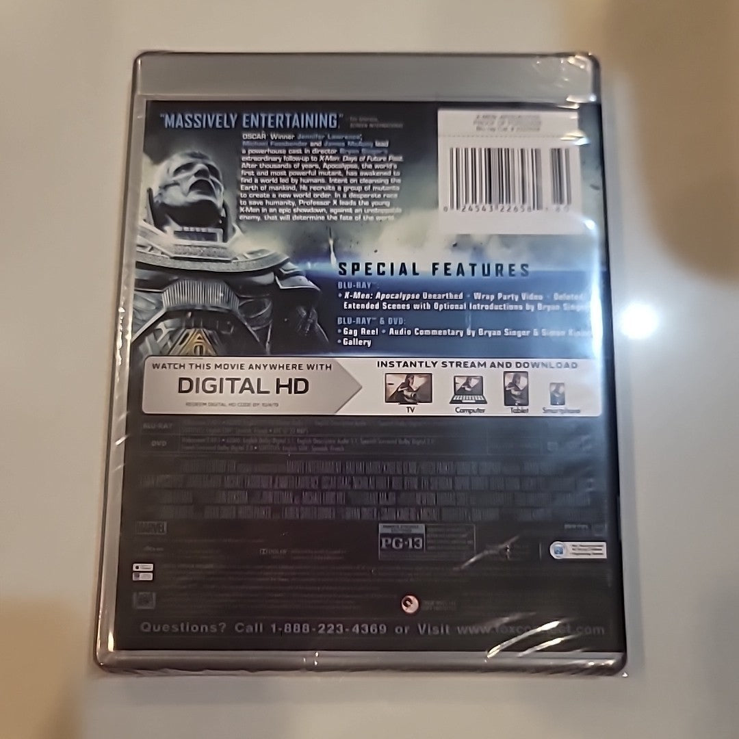 X-Men: Apocalypse (Blu-Ray / DVD / Digital) NEW slipcover