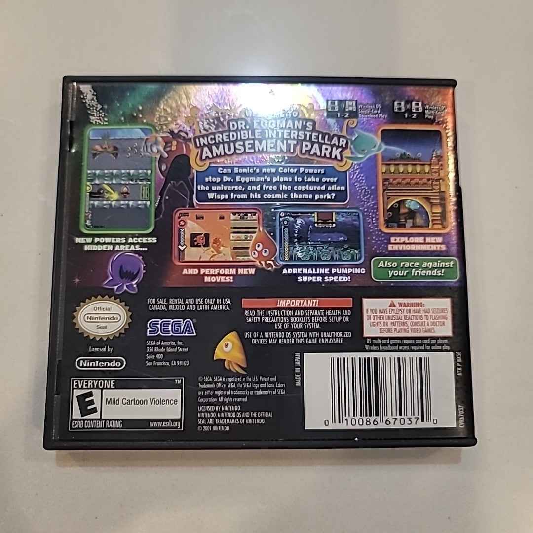 Sega Sonic Colors - Nintendo DS Case, Manual And Inserts, NO GAME!
