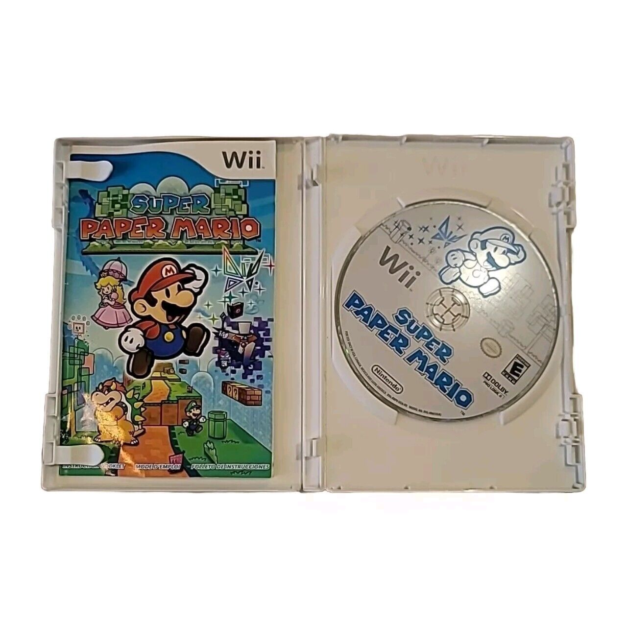 Super Paper Mario Nintendo Wii Complete CIB Manual WII U MARIO