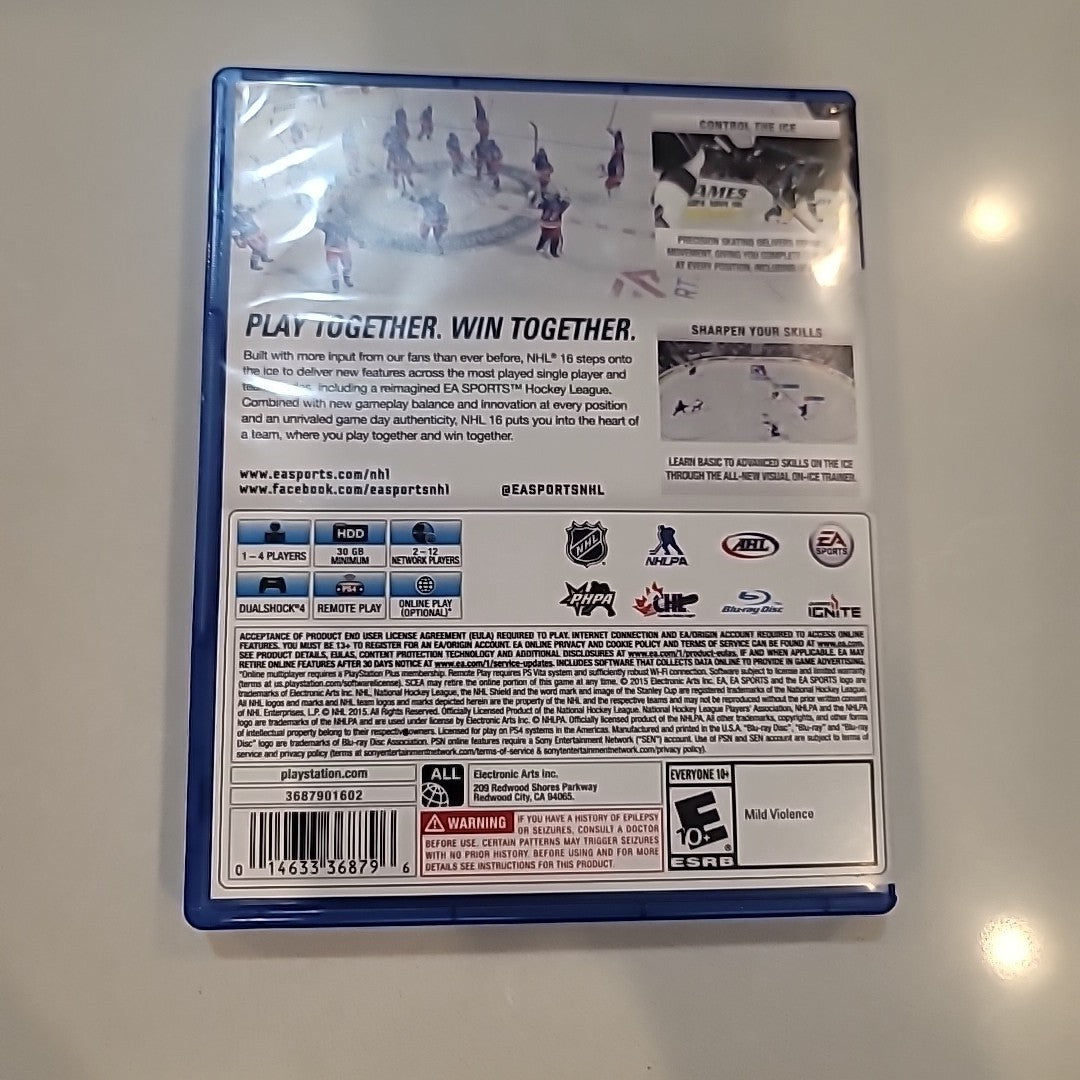 NHL 16 (Sony PlayStation 4, 2015) Complete - Tested Working -