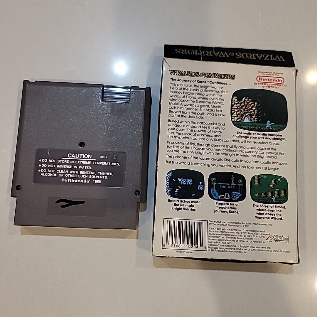 Wizards & Warriors Nintendo NES Cartridge W/ Original Box Acclaim