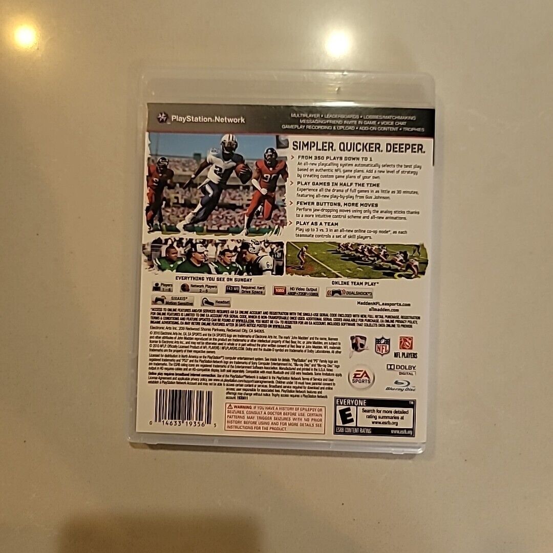 🔥 Madden NFL 11 (Sony PlayStation 3, 2010, PS3, Complete CIB