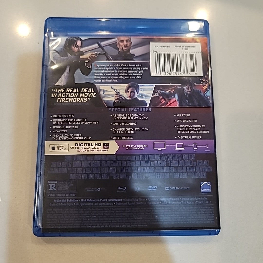 John Wick : Chapter 2 (Blu-ray Disc, 2017) Keanu Reeves