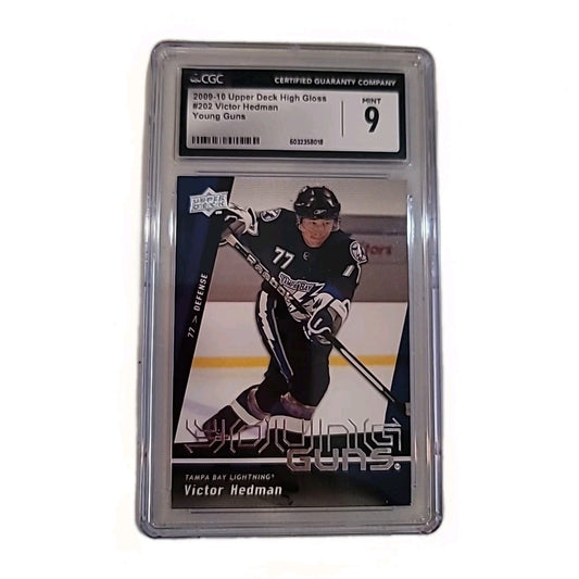 2009 -10 UPPER DECK #202 VICTOR HEDMAN YOUNG GUNS ROOKIE RC CGC Mint 9