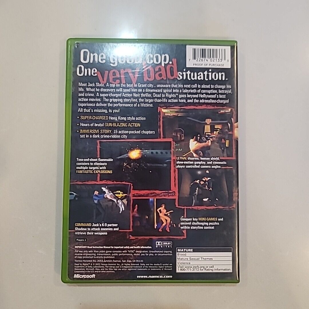Dead to Rights (Microsoft Xbox, 2005) No Manual
