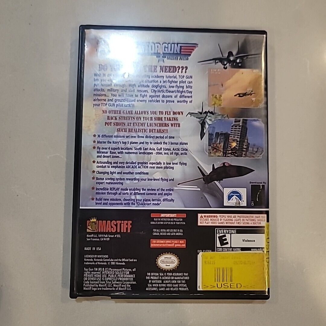 Top Gun  Combat Zones Nintendo GameCube Complete With Manual Tested