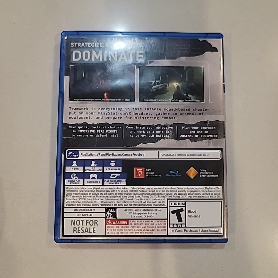 Firewall Zero Hour VR Sony PlayStation 4 Video Game Only