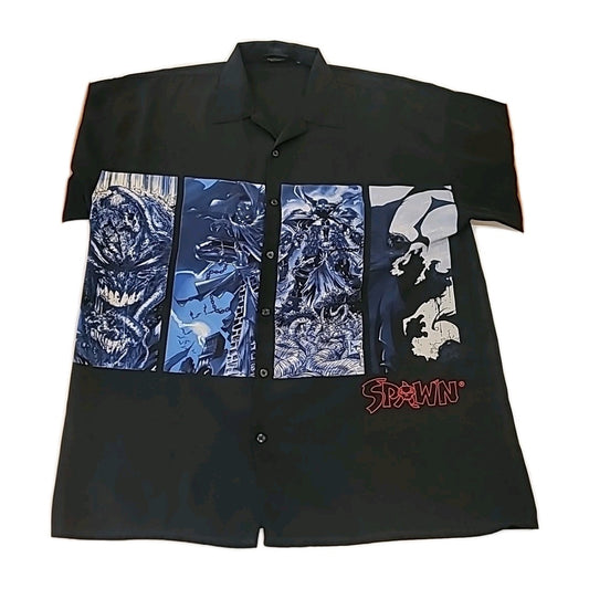 Vintage 2002 Changes Menβs SPAWN Todd McFarlane Short Sleeve Shirt, size XL