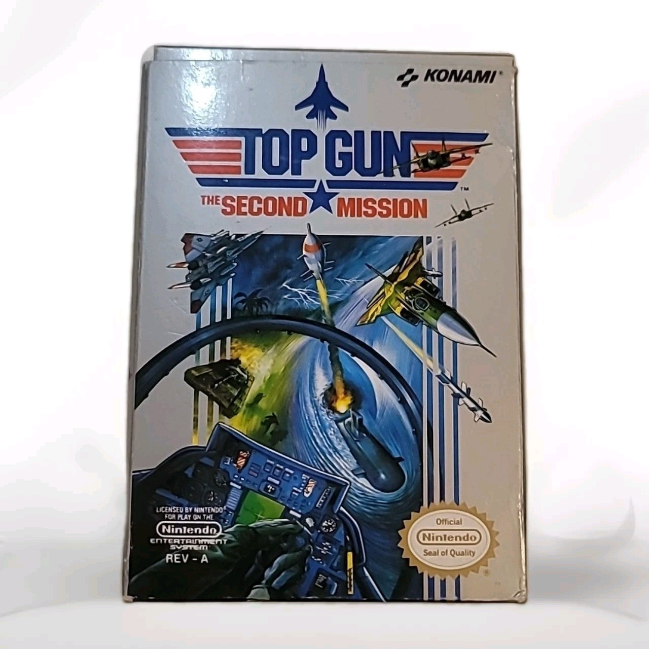 Top Gun (NES, 1987) Game, manual, Foam, Black Cover