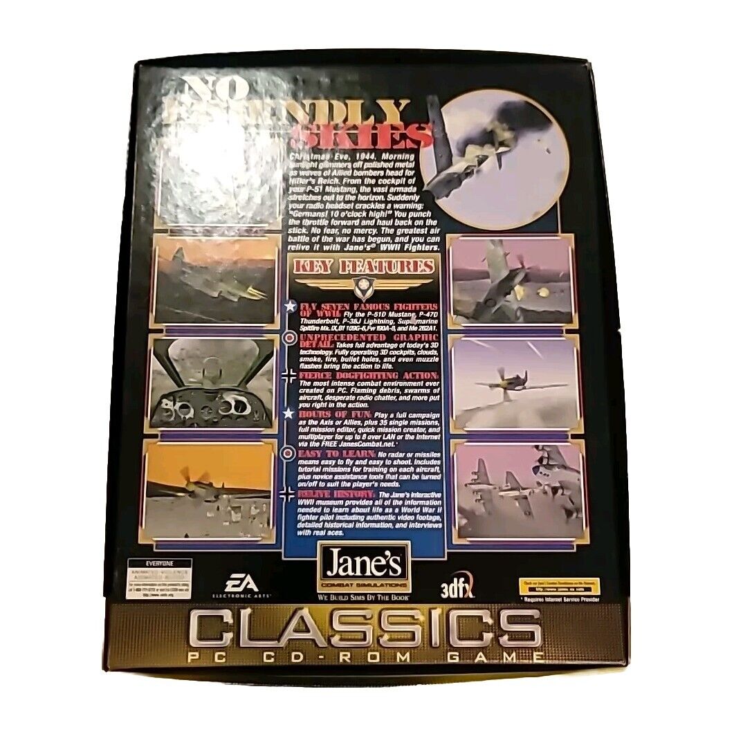 Jane's Combat Simulations WWII Classics Fighter Pc game Retro 1998 Collectible