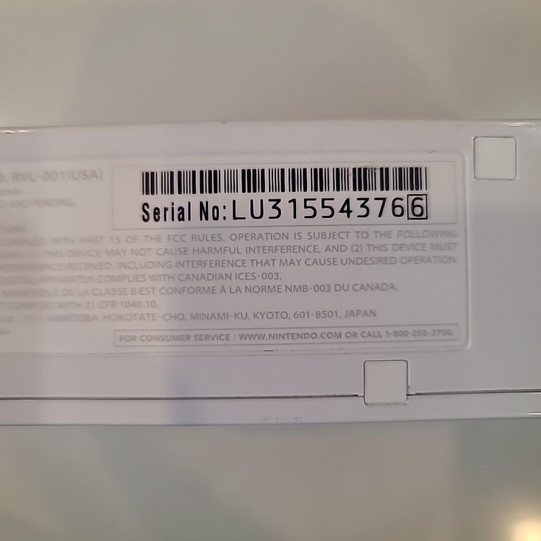 Nintendo Wii Console RVL-001 White | 1 Wii Wheel, Sensor Bar, Tested Working