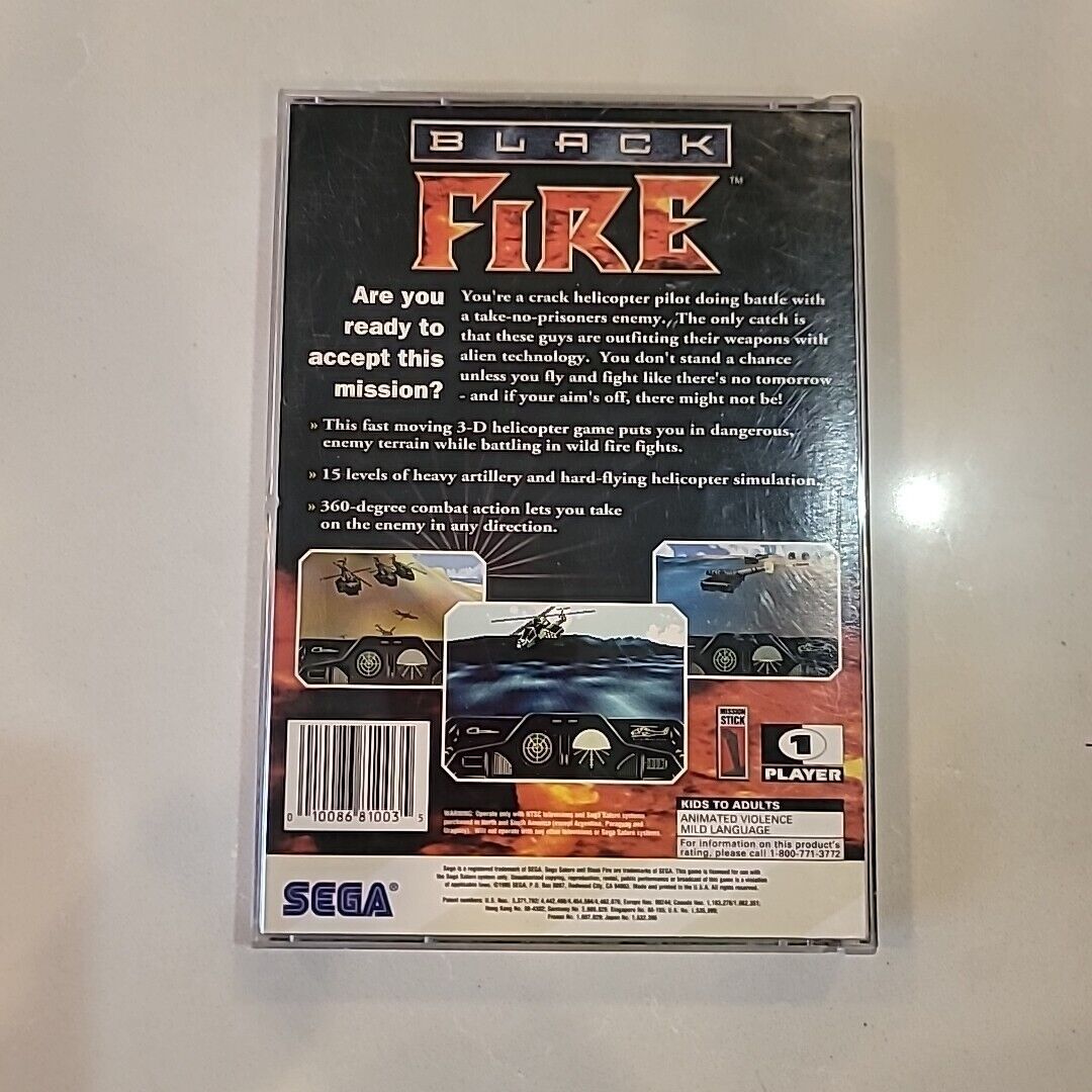 Black Fire (Sega Saturn, 1996) CIB Complete