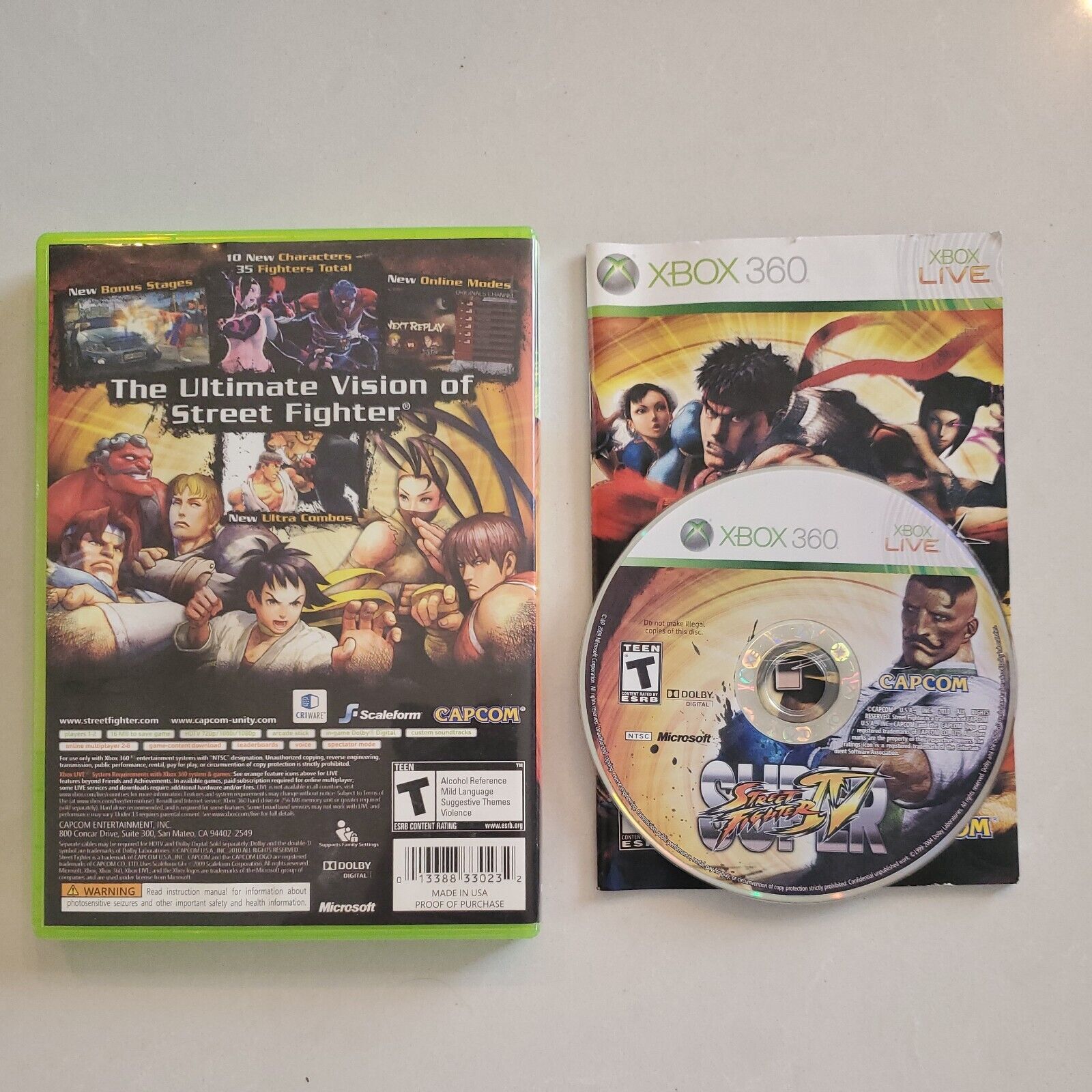 Super Street Fighter IV 4 Microsoft Xbox 360 Complete w/ Manual CIB