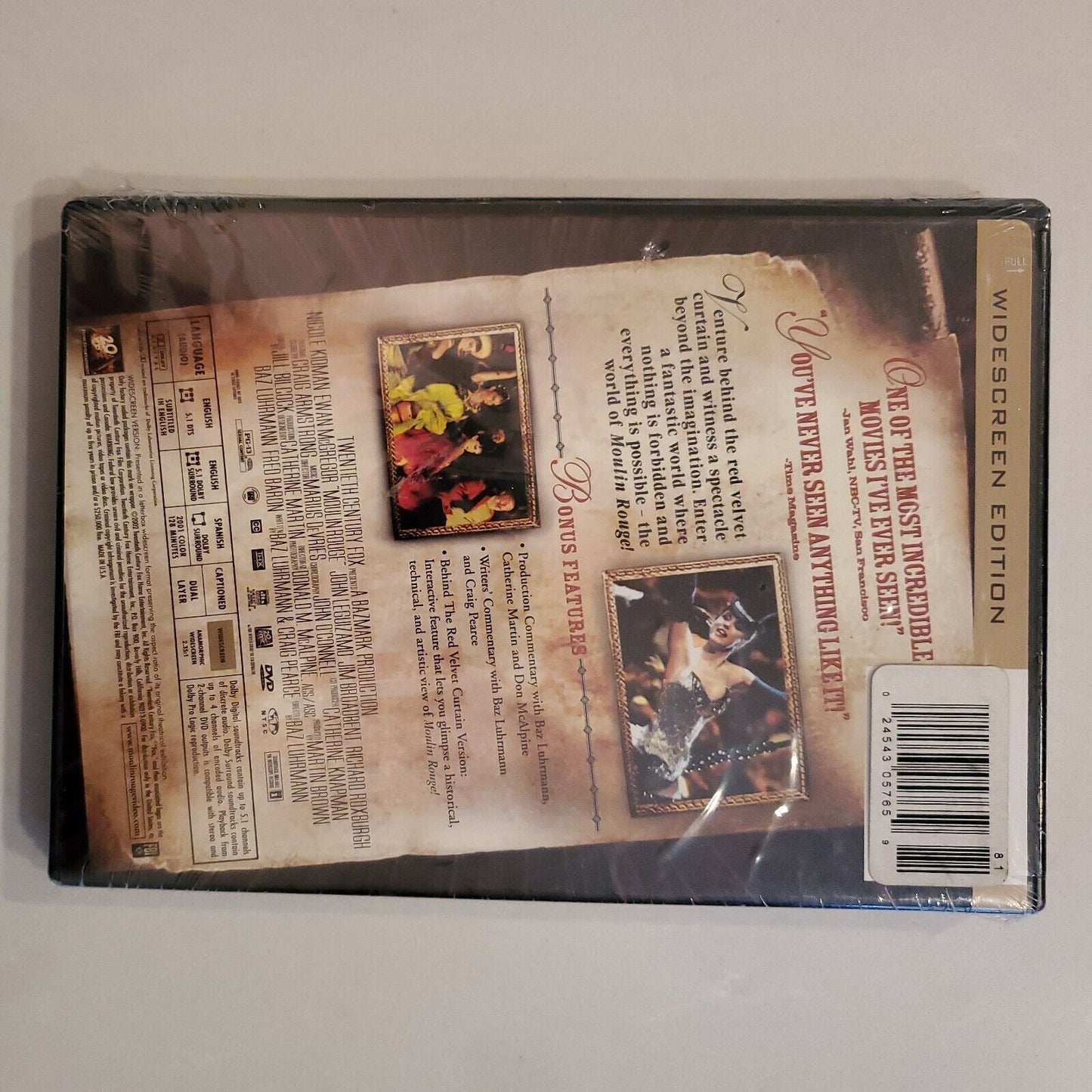 Moulin Rouge Widescreen DVD 2002 BRAND NEW Nicole Kidman RARE Cover Variant SB11