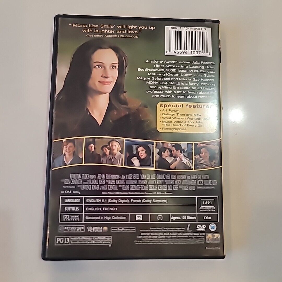Mona Lisa Smile (DVD, 2004) Drama, Romance, Julia Roberts, Julia Stiles
