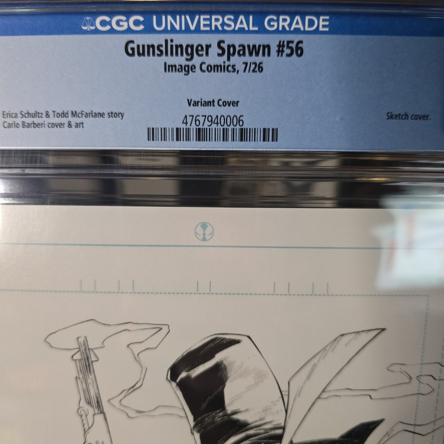 GUNSLINGER SPAWN #56 CGC 9.9 SKETCH!