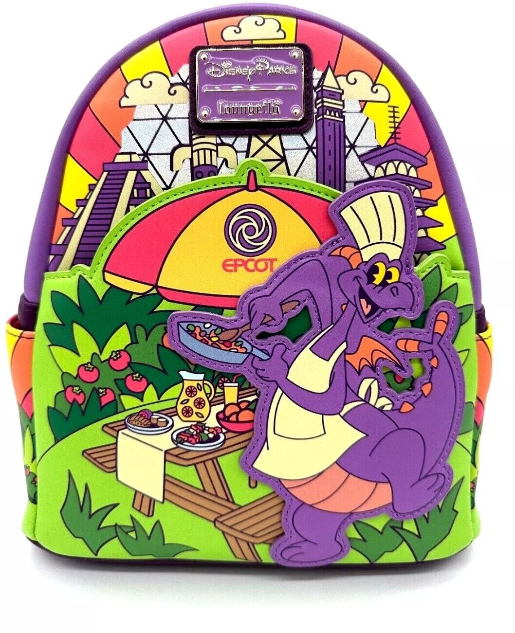 Disney Parks Epcot Food & and Wine Festival Figment Backpack Loungefly 2024 NWT