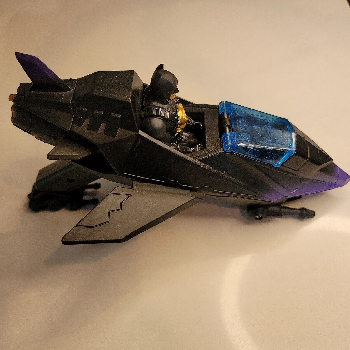 Mattel Batman Begins Disc Shooting Toy 2005 NO Discs H2850 Jet Vehicle 9.5" DC