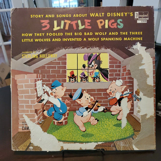 WALT DISNEY 3 LITTLE PIGS LP ORIGINAL DISNEYLAND VINYL 1963 EXCELLENT CONDITION